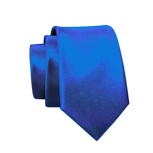 Massi Morino Krawatte königsblau schmal für Herren - 6 cm - Tie Schlips uni einfarbig I Slim Fit Kravatte royalblau Cover