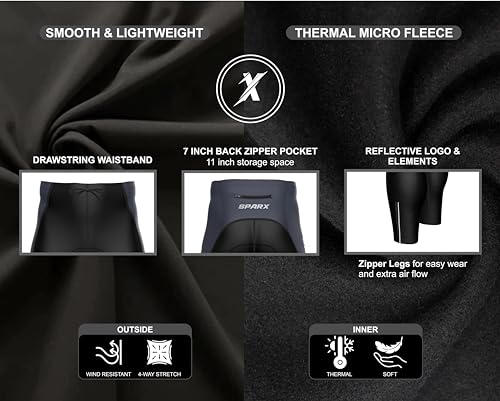 Sparx Calça masculina Super Roubaix térmica para ciclismo justa para bicicleta Cool Max acolchoada,