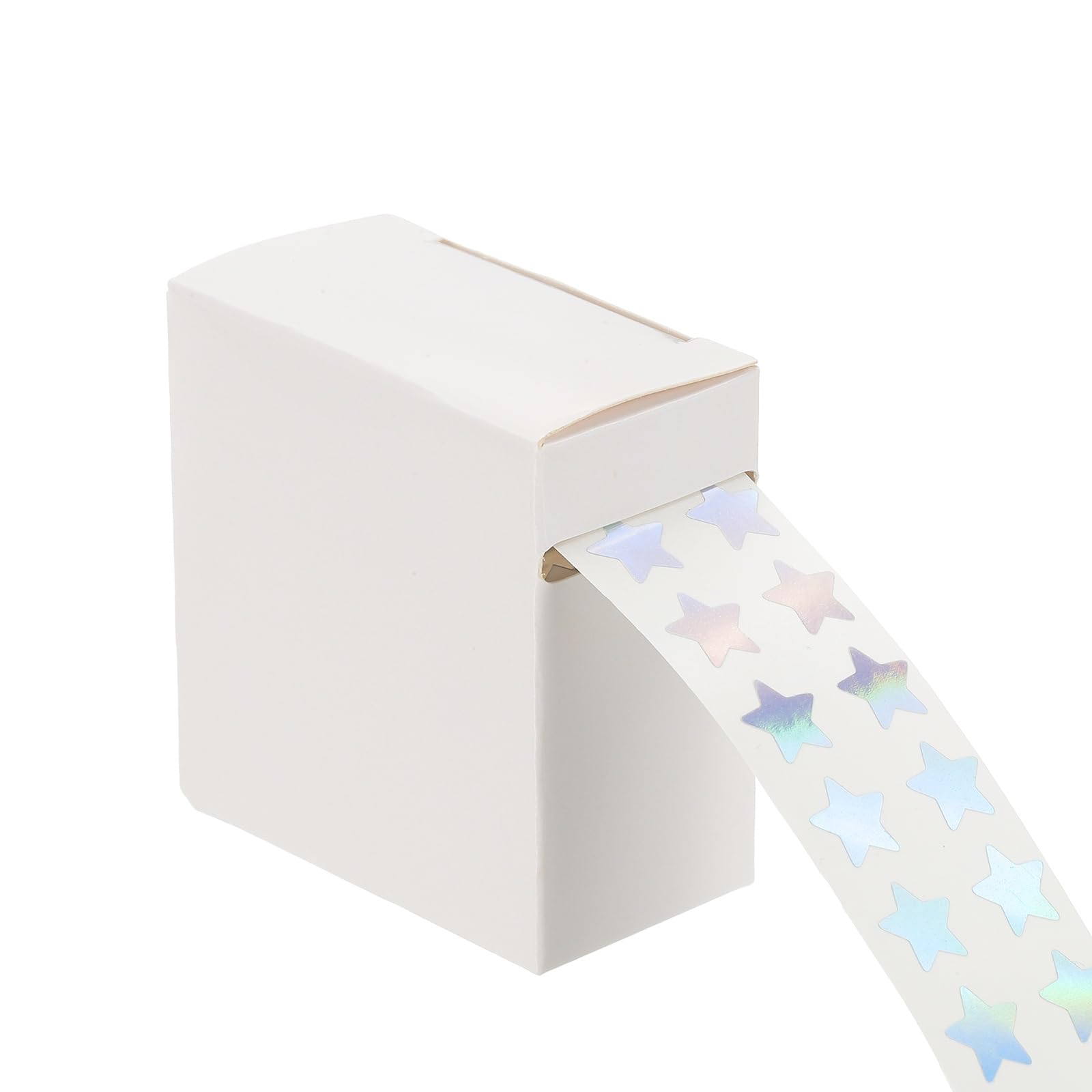 PATIKIL Star Stickers Roll 3/8", 1000 Pcs Self-Adhesive Reward Stickers for Classroom Teacher Supplies and DIY Craft, Silver