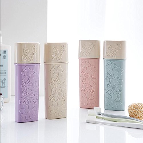 Miniatura 3 de WOIWO 2PCS un contenedor de cepillo de dientes portátil simple y elegante de viaje