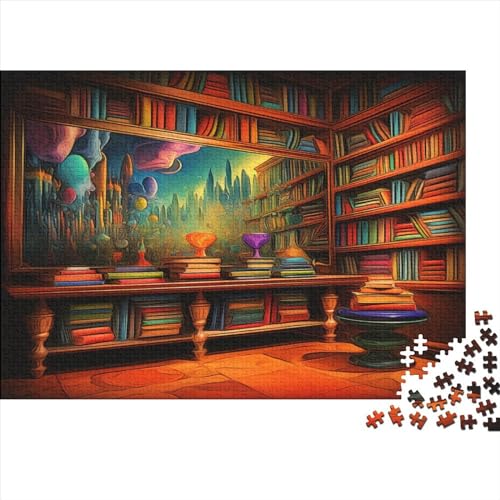 Estantería 1000 Piezas Rompecabezas Adultos Desafío De Entretenimiento para La Mente Sostenible Decoración del Hogar 1000 Puzzles para Adultos 1000pcs (75x50cm)