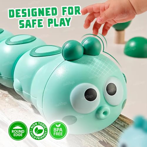 Image of Zest 4 Toyz Wind-Up Caterpillar Toy for Kids Insect Figurines Play Push Toy for Boys & Girls Random Color (Pack of 2)