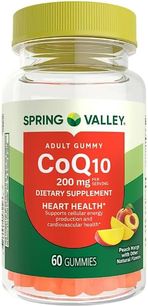 Spring Valley CoQ10 Adult Gummies, 200 mg, 60 Count + Daily Supplement Tracker Sticker