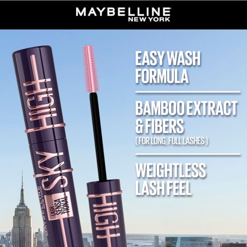 Image of Maybelline New York Lash Sensational Sky High Blue Mascara, Plum Twilight | Lengthening & Easy Wash Formula, 7.2ml