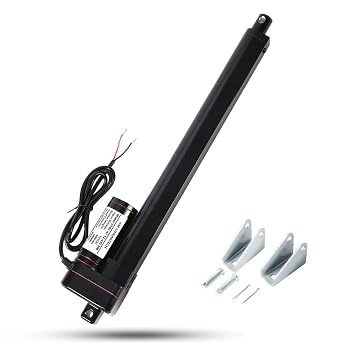 24 Inch 24" 600mm High Speed 1.34"/s 34mm/s 400N 88lbs DC12V Heavy Duty Electric Linear Motion Actuator Motor with Mounting Brackets IP65