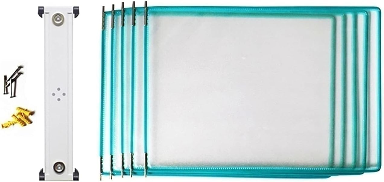 Cartelle con Tasche, unità Display Grigie Cartella capovolgi (A4, 5 Pagine, Gira Le Pagine orizzontalmente)/13 * 9 * 2,3 Pollici