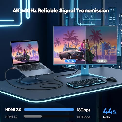 USB C to HDMI Cable 6.6FT for Home Office, 4K@60Hz USBC to HDMI Video Cord - image 2