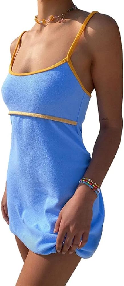 SeyurigaokaSexy Halter Neck Bodycon Dress for Women Y2K Vintage Floral Mini Dress V Neck Backless Short Dress E Girl Streetwear