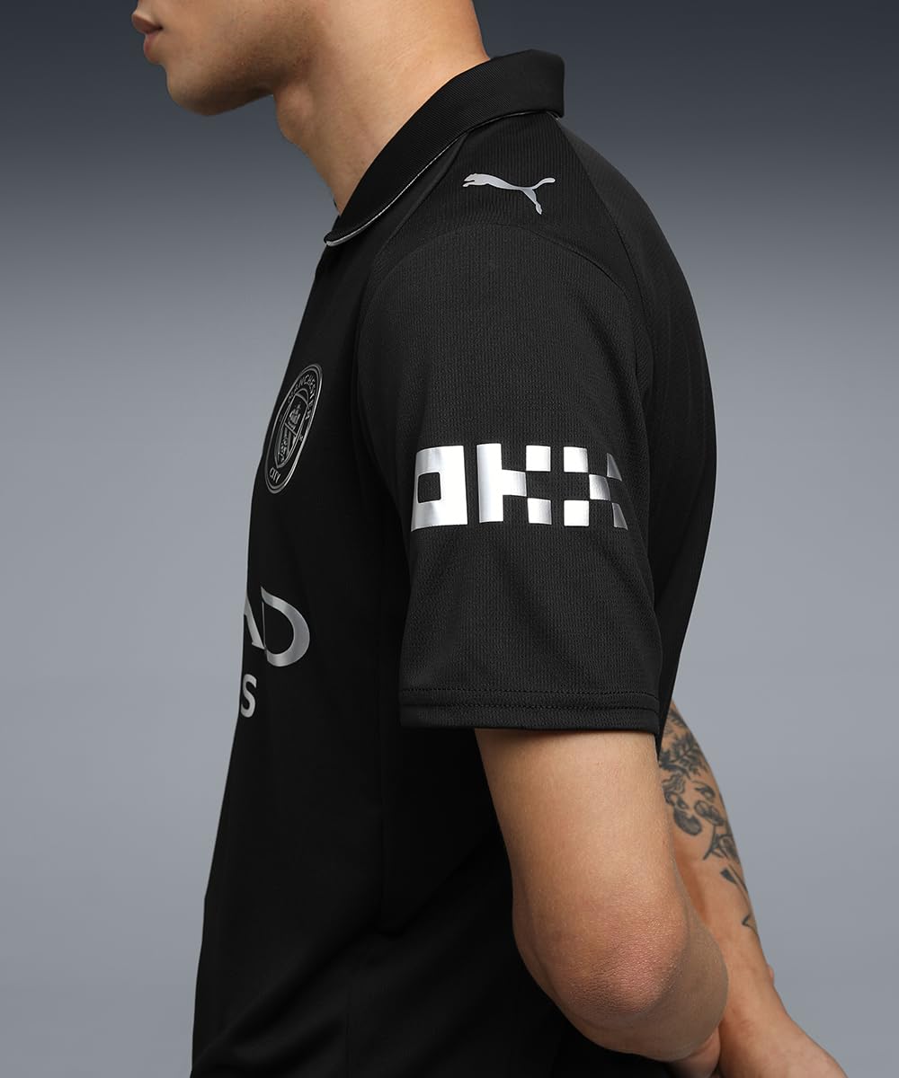Puma, Men, MCFC Away Jersey Replica, Black, L, (78035002) 3