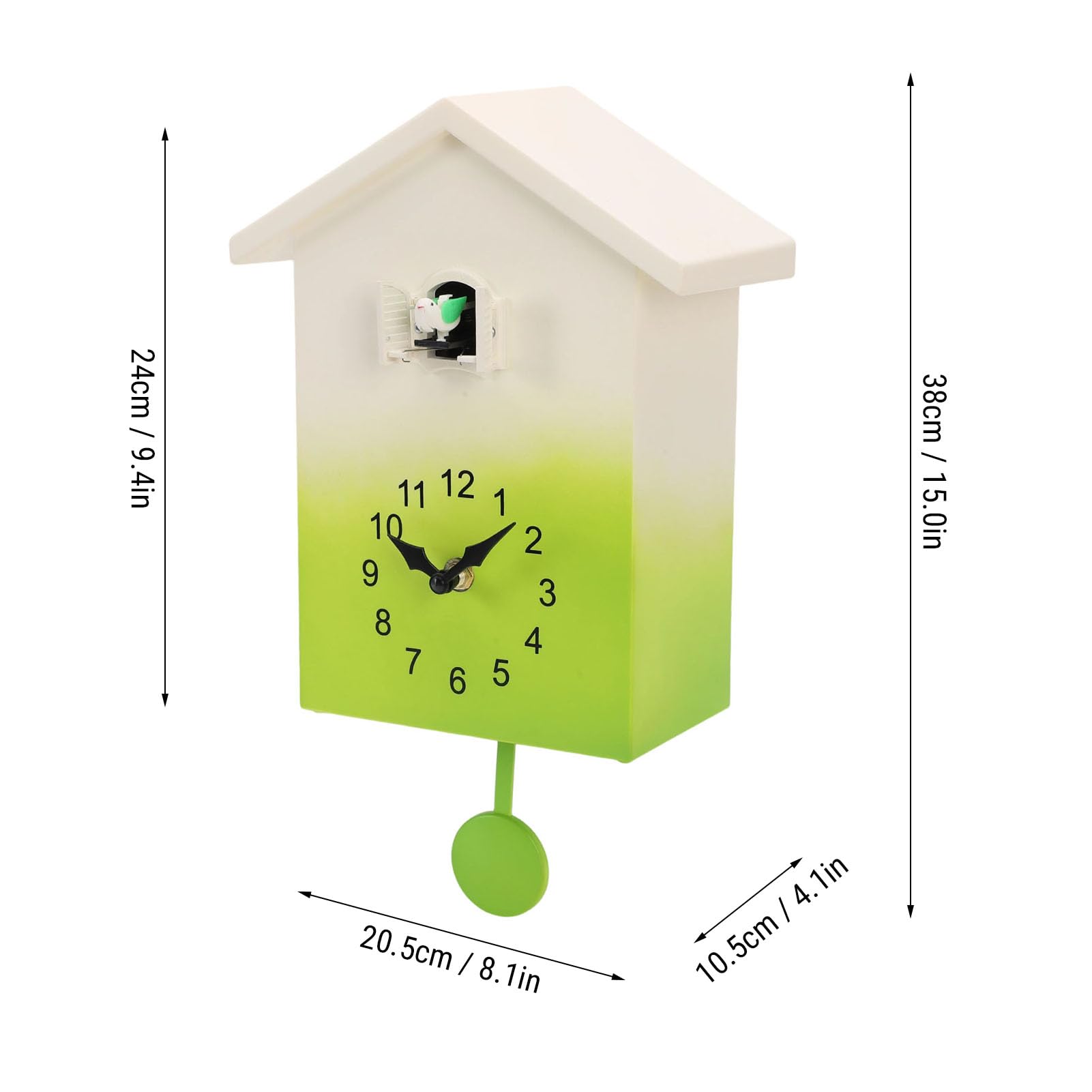 Reloj de Pared de Cuco con Péndulo a Pilas y Repique Cada Hora