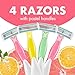 BIC Soleil 4 Escape Scented Women's Disposable Razors, 4 Blades, Comfortable Shave, Citrus Scented Handle Shaving Razors for Women, 4 Count