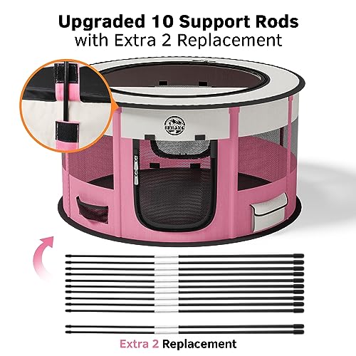 Dog Playpen Puppy Play Pen Indoors Pet Crate Small Dog Cage Portable Foldable Cat Kennel for Kitten Hamster Rabbit Bunny Guinea Pig with Collapsible Food Bowl Carrying Case - Image 4