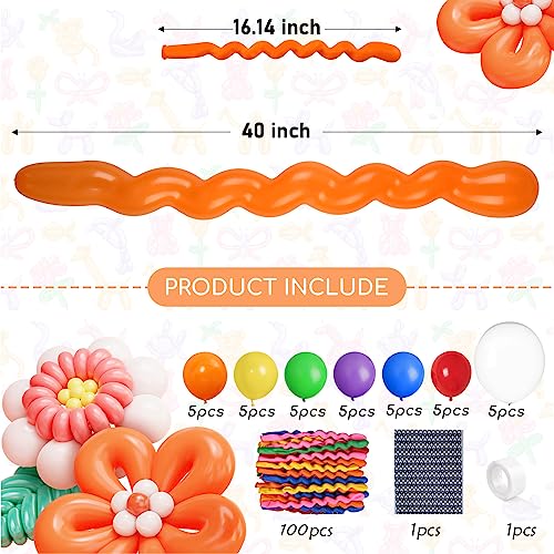 Momohoo Latex Spiral Long Balloons - 135Pcs Colorful Rainbow Twisted Balloons Assorted Color For Birthday Wedding Playing Festvial Party Decorations #TOP1