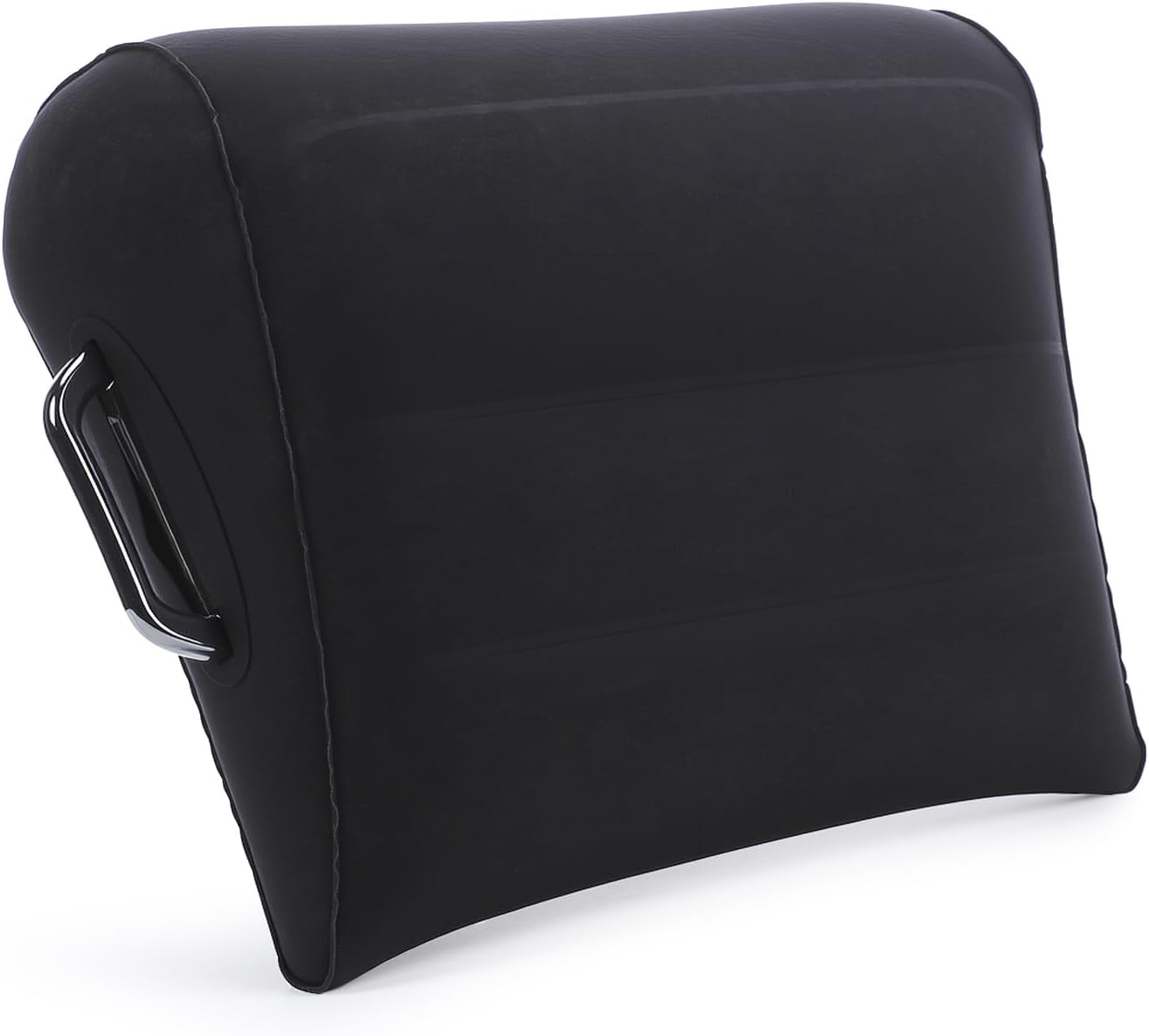 Gugxiom Inflatable Wedge Pillow for Traveling, Inflatable Lumbar Pillow, Use in Office Chair Car Seat Bed Travel Camping, for Yoga Sleeping Reading Lumbar Support Cushion (Black)