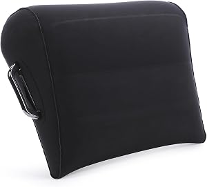 Gugxiom Inflatable Wedge Pillow for Traveling, Inflatable Lumbar Pillow, Use in Office Chair Car Seat Bed Travel Camping, for Yoga Sleeping Reading Lumbar Support Cushion (Black)
