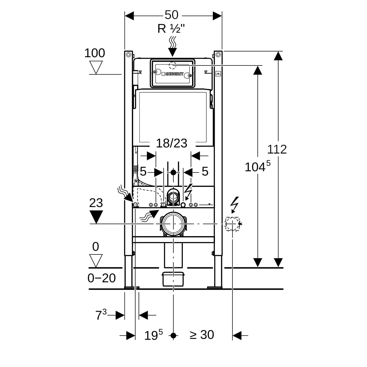 Pack WC Bâti support Geberit + WC Swiss Aqua Technologies Tornado sans bride + abattant SoftClose + plaque (TORNADOGEB3)