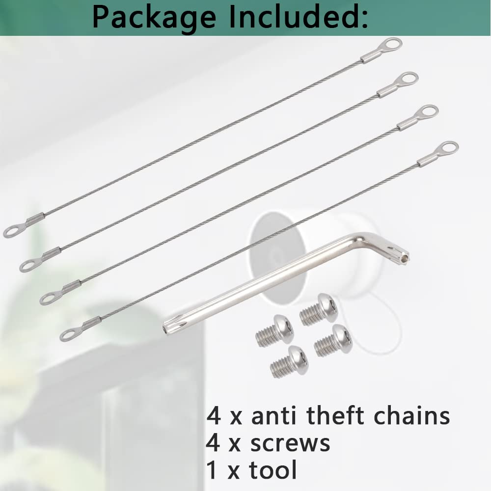 Anti Theft Security Chain Anti Drop Mount Compatible with Google Nest Cam Outdoor(Battery) Camera, 4 Pack (Cam Not Included)