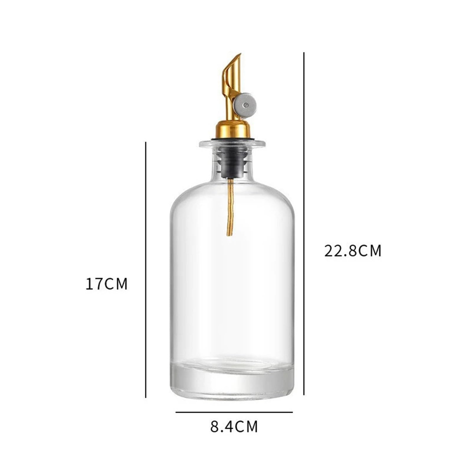 Dispenser per olio d'oliva in vetro per aceto e condimenti | Bottiglia per condimenti in vetro trasparente per olio e aceto(500ml)