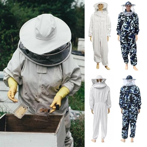 Gorro de cuerpo entero home anti bee con velo transpirable blanco 3