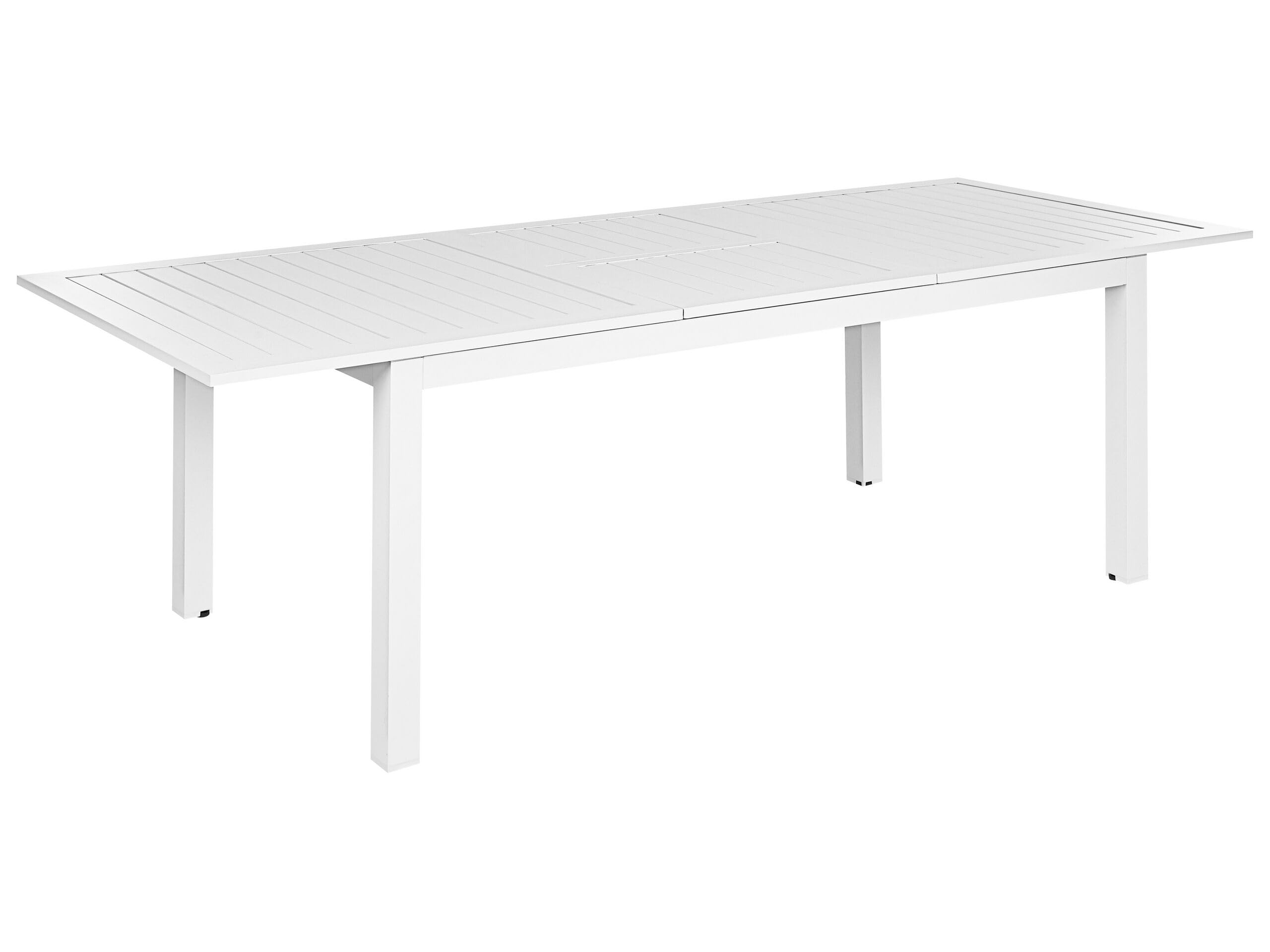 Mesa de jardín extensible muebles de exterior 180/240 x 90 cm aluminio blanco Skaloma