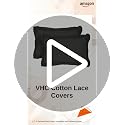 Image of VHC 100% Cotton Lace Pillow Cover /Case Set (Pack of 2)-Black