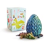 LEWELLRY 15 inches Dragon with Egg,Red-Yellow-Blue Dragon Toy,Articulated Crystal Dragon,Fidget Toy Cool