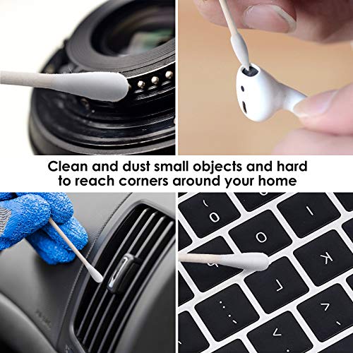 FIREGEAR Cotton Swabs 500 Pieces with Wooden Handles Cotton Tip for Gun Cleaning Jewelry Ceramics Electronics in Storage Case