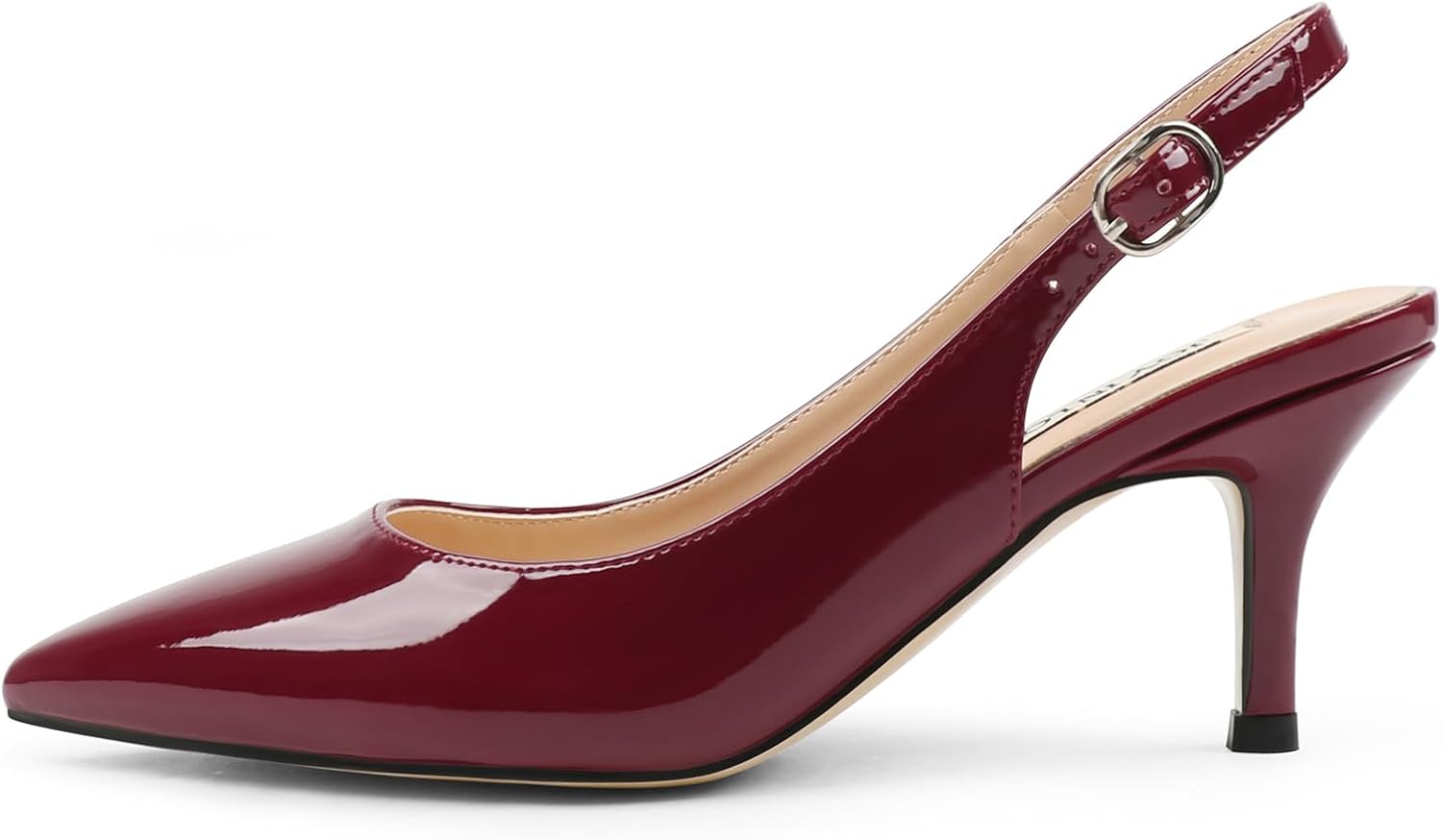 JOY IN LOVE Slingback Kitten Heels for Women Closed Pointed Toe Pumps Dress Shoes