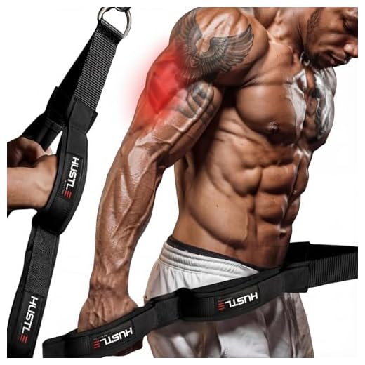 Hustle Athletics Tricep Rope Cable Attachments for Gym Use - Perfect Gym Equipment for Home/Gym Accessories - Multi Workout Rope Cable Machine Attachment -Best Gym Rope Grip with 4 Anti-Slip Handles