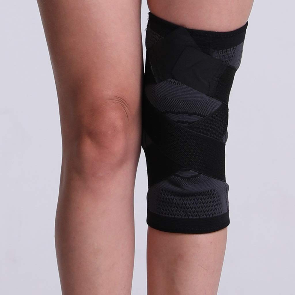 A Pair Sports Kneepad Men Pressurized Elastic Knee Pads Support Fitness Gear Basketball Volleyball Brace Protector