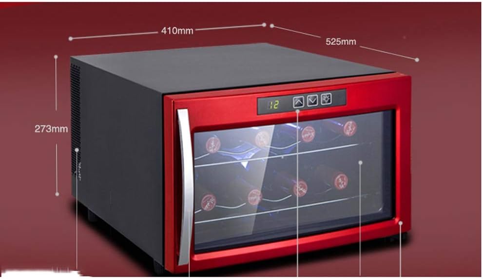 8-Bottle Wine Cooler, Freestanding Compressor and Stainless Steel Freezer for Red and White Wine, with Glass Door Touch Temperature Control