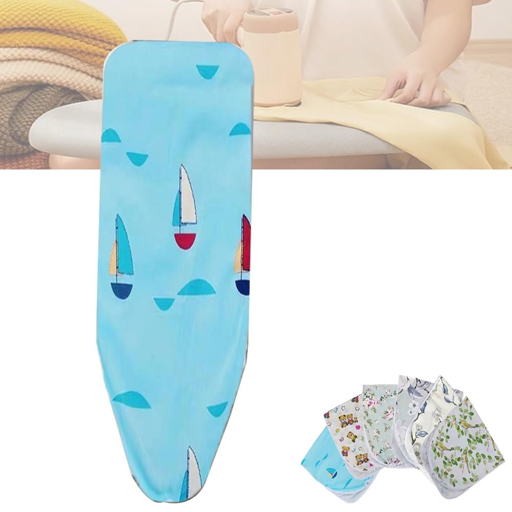 KFGISD, 12x30 Inch, 12x35 Inch, With Padding, Cotton Iron Board Cover Fits Standard Sizes, Adjustable ,Ironing Board Covers(Flowera,14x43 Inch(110x34 Cm))
