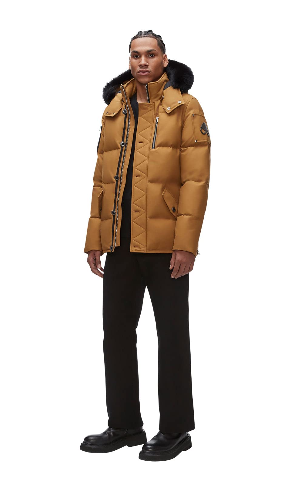 h*j様 MOOSE KNUCKLES ベージュ ダウンジャケット ブラックのフ Moose Knuckles Men's 3Q Jacket, Tapenade/Black Fur, Small at