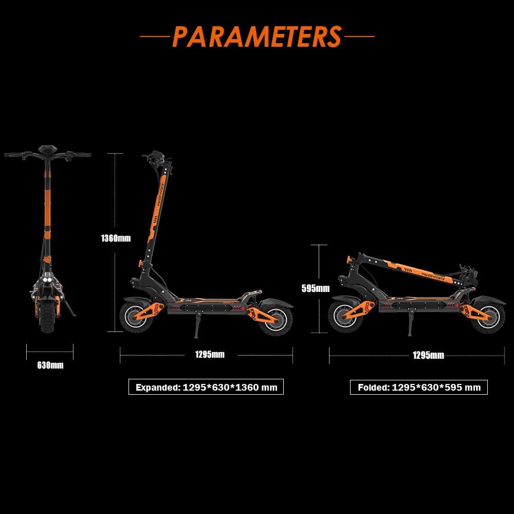 Trottinette électrique Tout-Terrain KuKirin G3 Pro avec 2 Moteurs 1200 W, Batterie 23,2 Ah, autonomie maximale de 80 km，Trottinette électrique Adulte