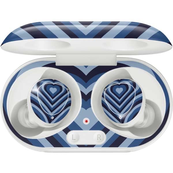 Skinit Decal Audio Skin Compatible with Samsung Galaxy Buds+ - Officially Licensed Originally Designed Blue Heart Pattern Design