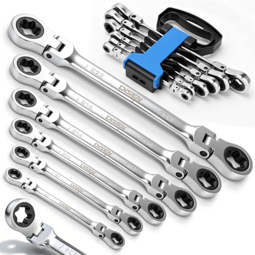 DISEN 6-Piece FLEXI HEAD Ratcheting E-Torx Wrench Set