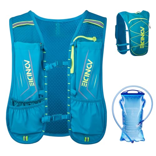 Image of TRIWONDER Running Hydration Vest Hiking Backpack Water Pack Runner Daypack for Outdoor Cycling Festival Raves Marathon (Blue - with 1.5L Water Bladder)