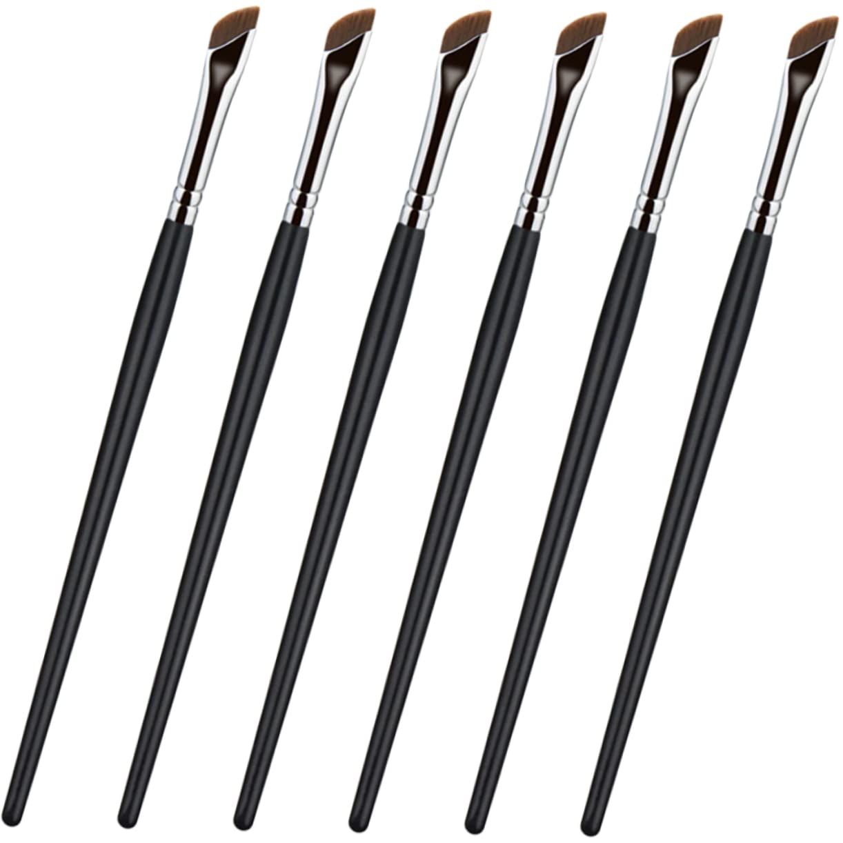 minkissy 30pezzi Pennelli Per Trucco Occhi Spazzole Angolate Per Ombretto Eyeliner e Con Manico Ergonomico Per Applicazione Facile e Comfort