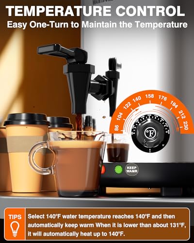 Image of WantJoin Electric Heating Beverage Dispenser-75 Cup Hot&Cold water Urn for Catering-Stainless Steel Premium 12 L /3.2 Gallon Hot Drink Dispenser with Spigot for Coffee & Hot tea,Cold Milk,Juice(Silver)