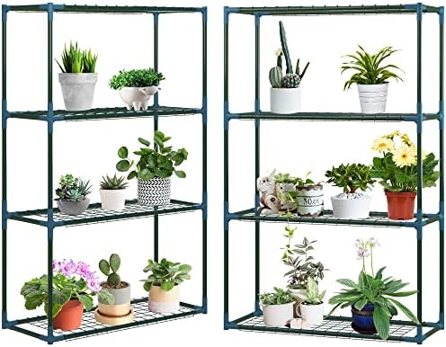 Outsunny Lot de 2 Étagères à Fleurs en acier 4 Niveaux Intérieur ...