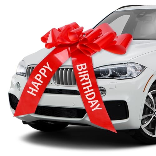 URHELP Riesige Rote Schleife, 76 cm / 30 Zoll Geschenkschleife, Große Schleife Geschenk Happy Birthday, Wiederverwendbar Schleife Dekoration für Geburtstagsparty, Auto, Hochzeit, Feier