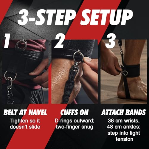 MuscleForge Box Trainingsgeräte – Widerstandsband-Set für Boxtraining, Sprungkraft & Kickboxen – Resistance Bands mit Gurt & Bändern – Box Training für Zuhause – 12-teiliges Trainingsset