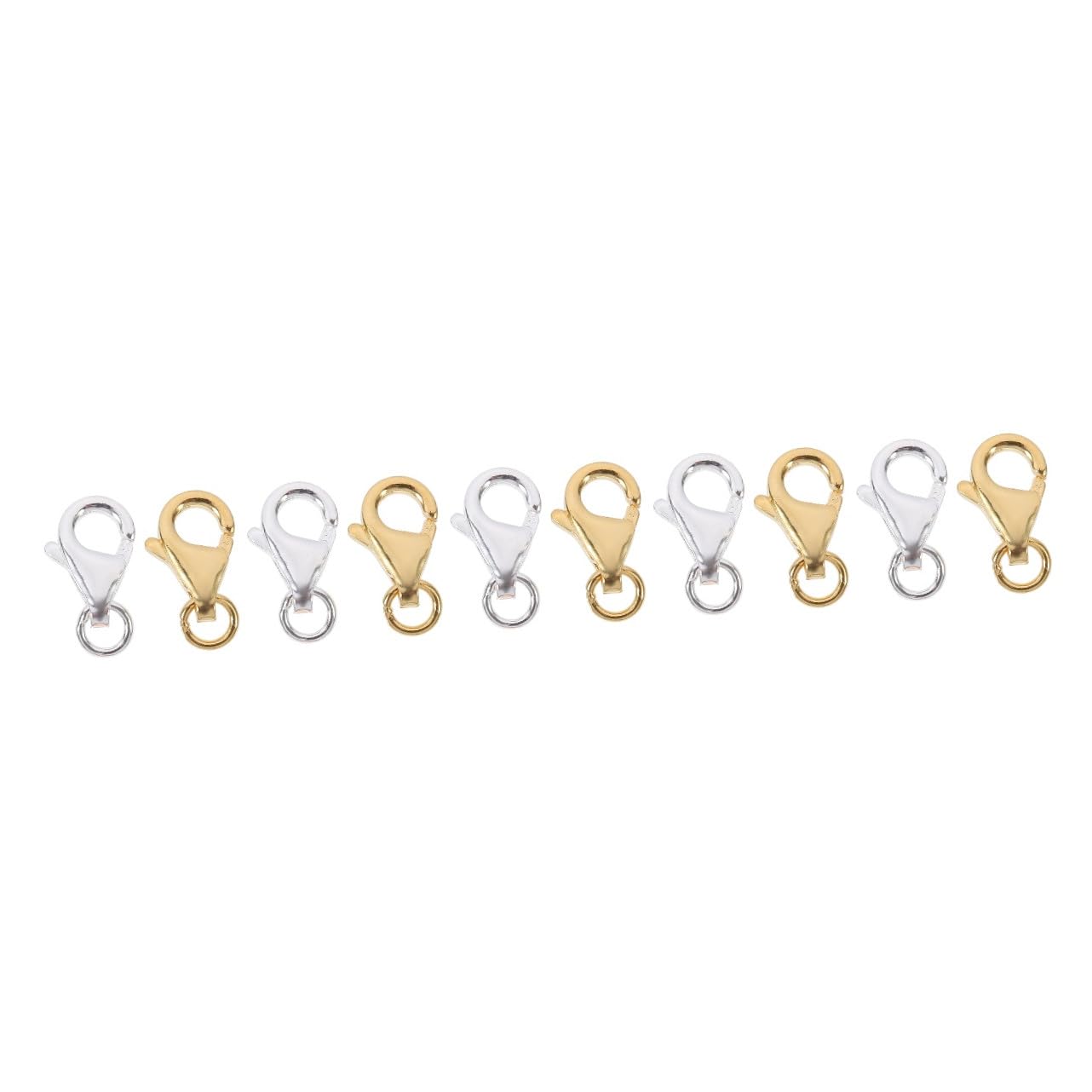 EXCEART 10 Juegos Broche De Langosta Cierres De Pinza De Langosta De Metal Cierres Para Cordones Pinzas De Langosta Para Joyería Fabricación De Pulseras Broche De Collar Plata Reparar S925