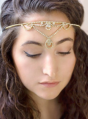 Grecian Goddess Headpiece, Cleopatra Egyptian Headband - Halloween Costume in Gold