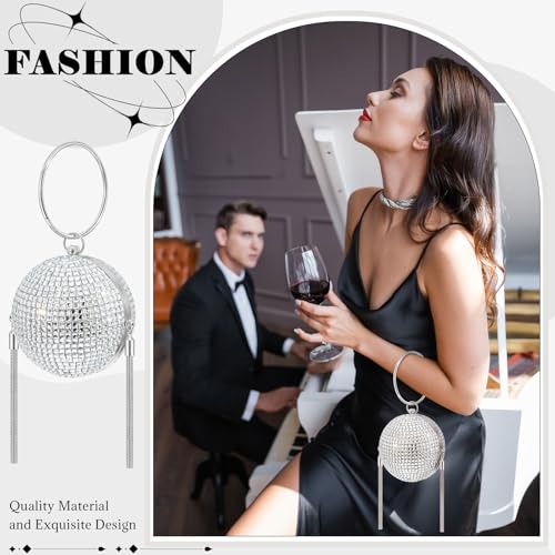 Image of Dansydaisy Women Disco Ball Purses Crystal Purses Rhinestone Party Evening Clutch Handbag New Year Bingo Night Party Gift