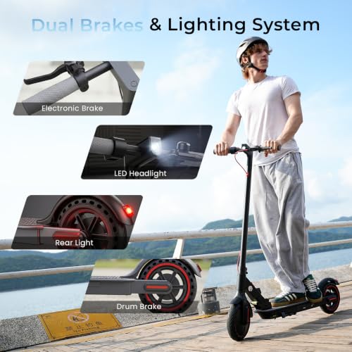 Image of Electric Scooter - Electric Scooter Adults, 500W /1000W /1200W Motor, 18 /21 /25 MPH, 21 /28 Miles Max Range, APP Control, Double Braking Systems, 8.5 inch /10 inch Tire, Foldable E-Scooter