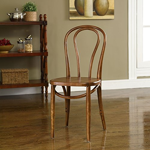Modway Eon Natural Elm Wood Kitchen and Dining Room Chair in Walnut - Fully Assembled, Slat Back, 16"D x 20.5"W x 35"H by Modway - Image 4