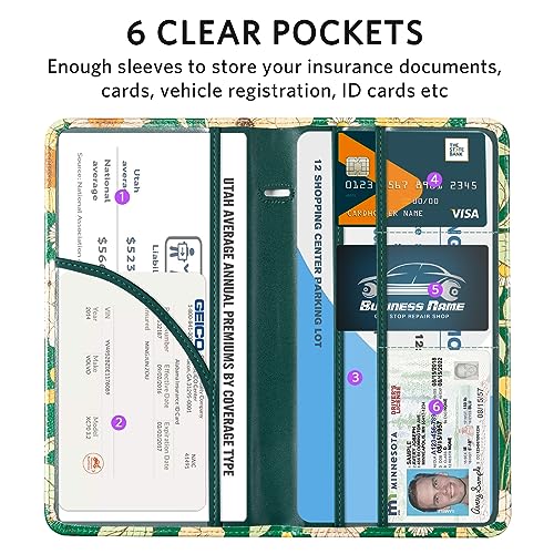 Image of CoBak Car Registration and Insurance Holder | Vehicle Glove Box Organizer, Auto Truck Compartment Document Case with Magnetic Closure for Insurance & Driver License