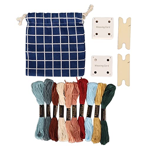 Pwshymi 30pcs Weaving Cards Set, Lightweight Portable Tablet Cards with Embroidery Thread Shuttle for DIY Crafts Scarf, Weaving Supplies Tablet Weaving Cards Herramientas y