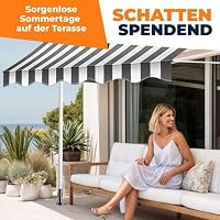 KESSER® Klemmmarkise mit Handkurbel Balkon | Balkonmarkise ohne Bohren | Markise UV-beständig höhenverstellbar & wasserabweisend | Sonnenschutz für Balkon Terrasse & Garten, Terrassenüberdachung 150cm – Ansicht 6